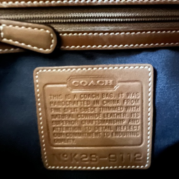 Pretty Coach Blue Suede Bag. Like new. Gold hardware. - Picture 10 of 12
